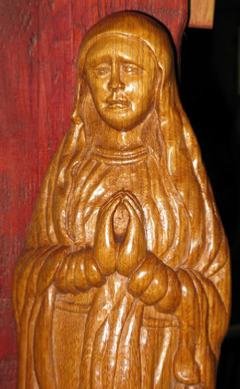 Sculpture sur bois de chêne. La protectrice